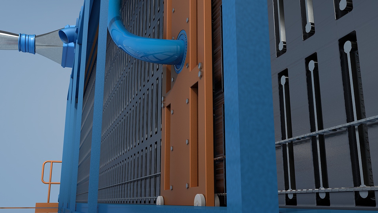 c4d 工业设备流程展示