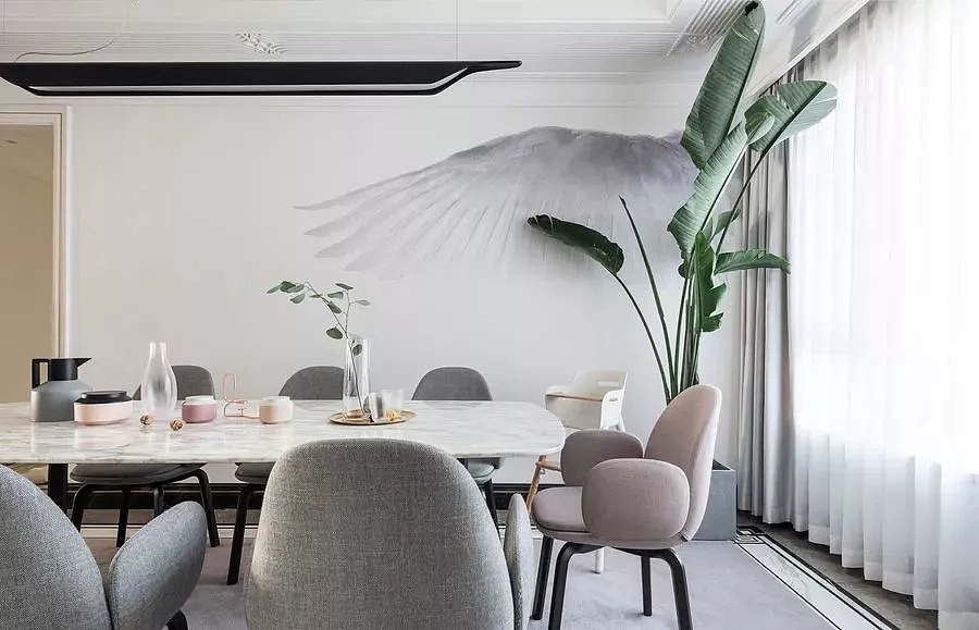 金领九如意220平大平层现代北欧风格装修效果图欣赏---餐厅