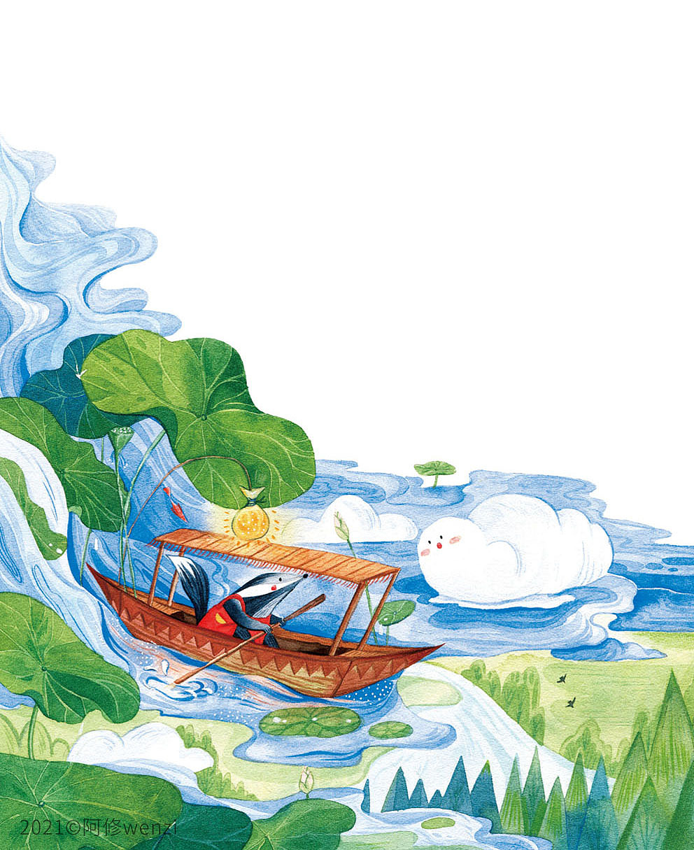 儿童文学作品《爱上一朵云》水彩手绘（图ZMjU2MDI4NjMy） - 儿童插画 - 站酷设计师阿修wenzi原创素材 - 站酷ZCOOL