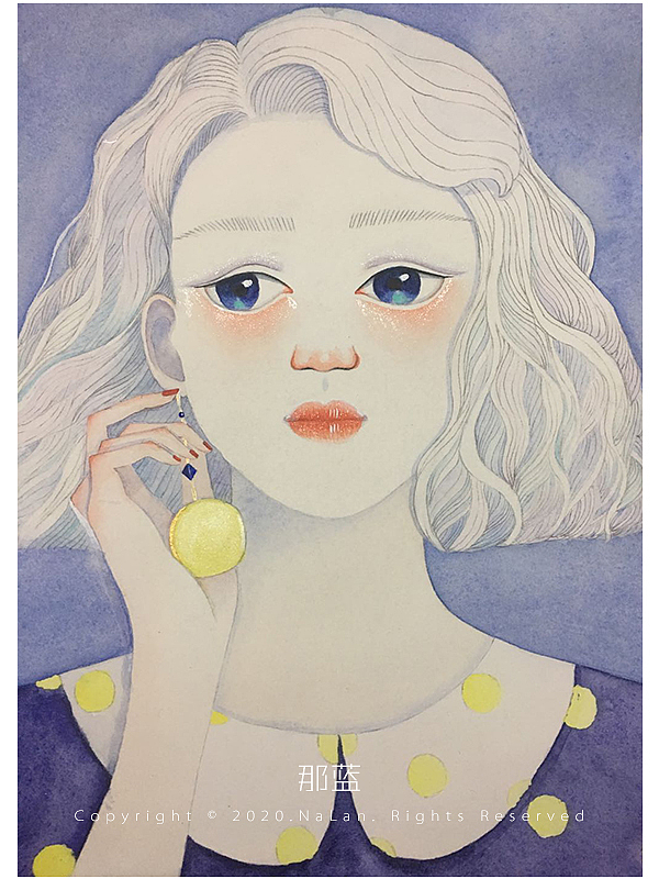 画画 水彩 原创 手绘 女生头像 手绘少女头像 绘画过程（图ZMjExODE3NTYw） - 创作习作 - 站酷设计师那蓝酱原创素材 - 站酷ZCOOL
