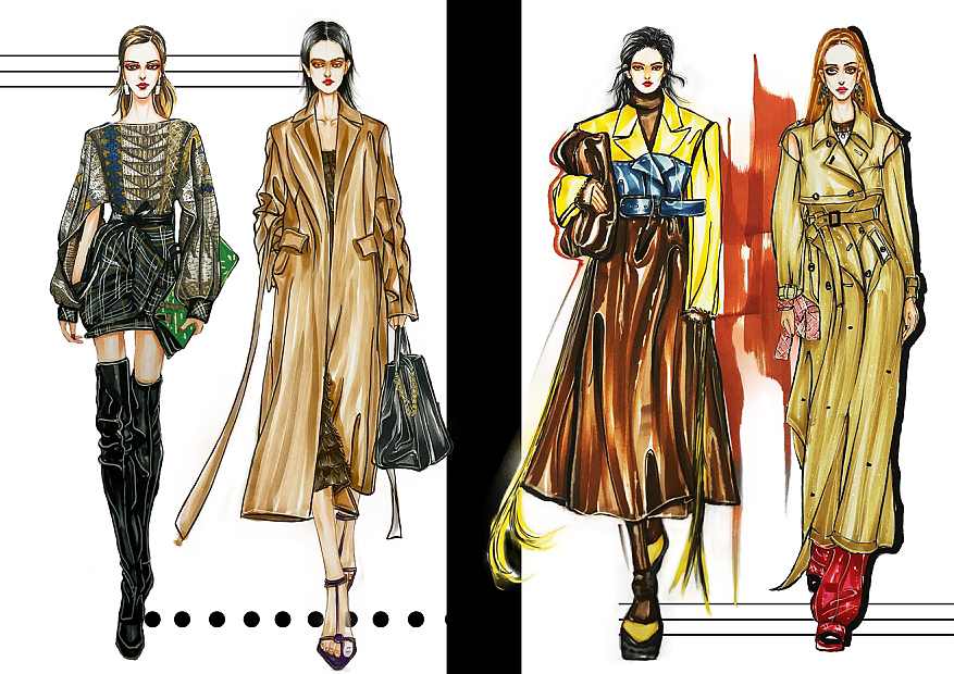 服装设计效果图 时装画 服装系列设计（图ZMzI1NzQyNDQ0） - 绘画 - 站酷设计师Danen时尚插画原创素材 - 站酷ZCOOL
