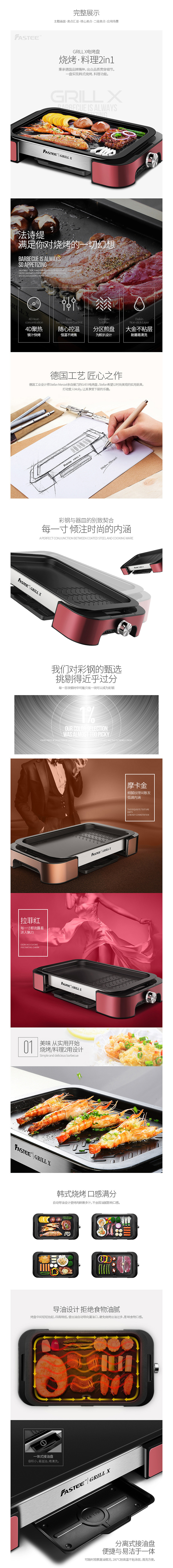 法诗缇烧烤·料理2in1电烤盘众筹页面(图ZOTA2NDA3NTY=) - 电商 - 站酷设计师麻雀男啊原创素材 - 站酷ZCOOL