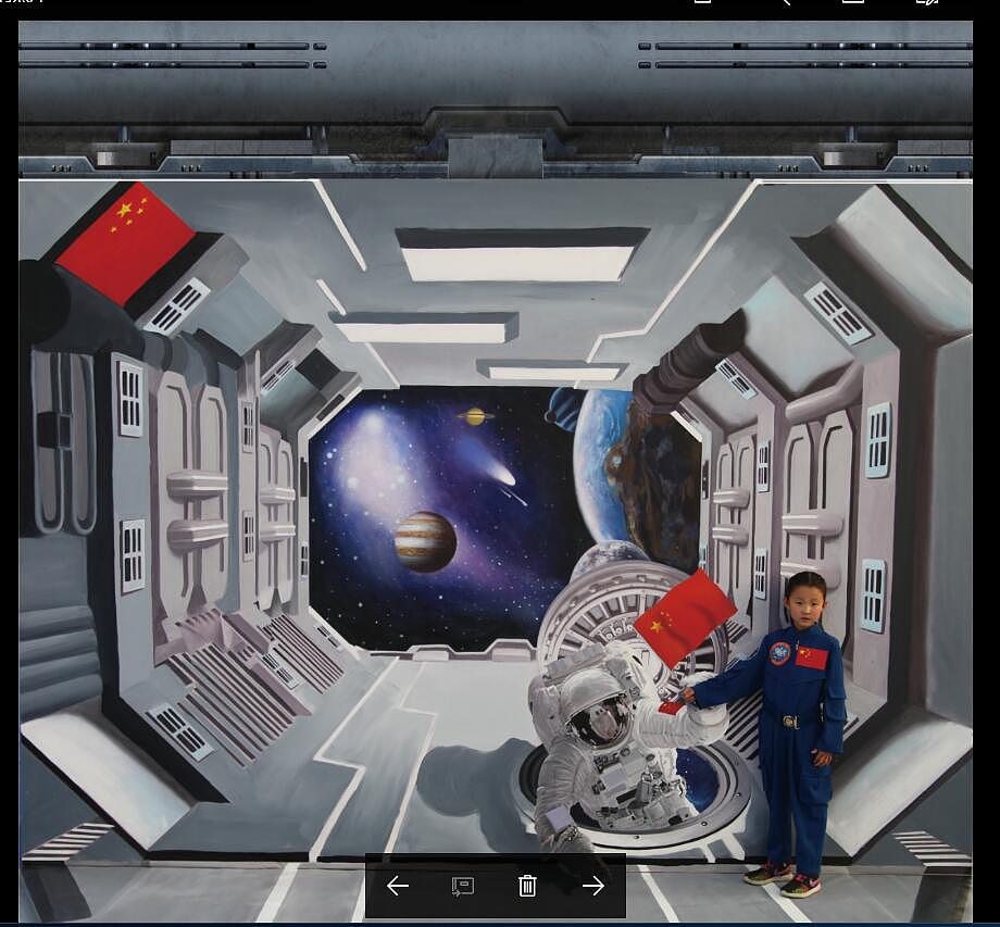 航天科技馆艺术科技呈现,结合3D壁画3D艺术馆科技互动