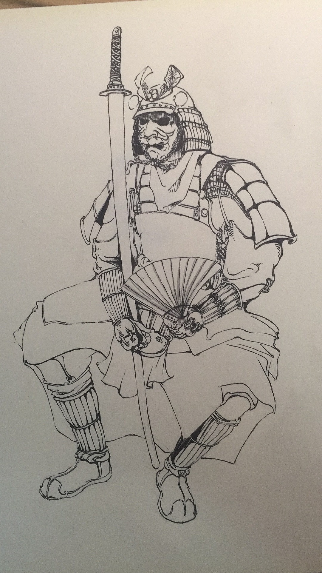 原创手绘 武士 插画练习