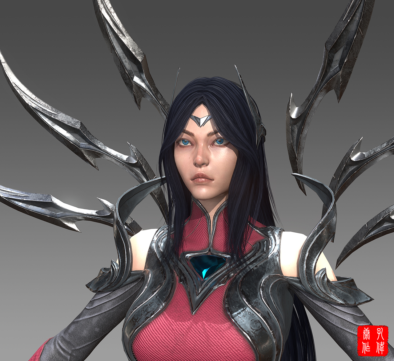 英雄联盟系列模型 刀锋舞者——艾瑞莉娅（图ZMjc4ODE3MTA0） - 人物/生物 - 站酷设计师B站康不理鸭原创素材 - 站酷ZCOOL