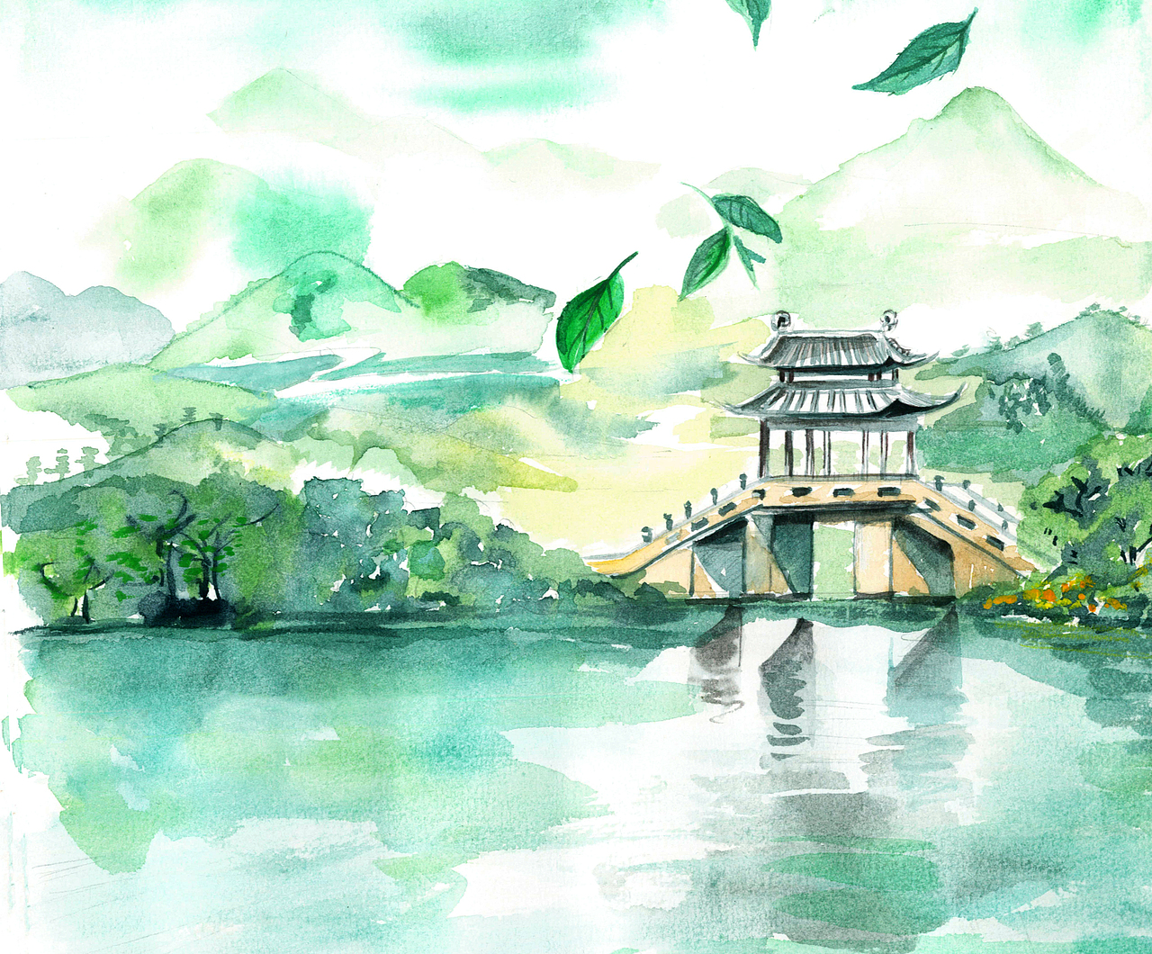 苏堤春晓（图ZNTAxODIwMjQ=） - 绘画 - 站酷设计师罗马松树原创素材 - 站酷ZCOOL
