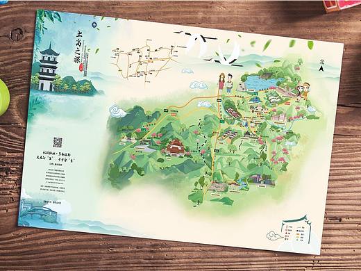 度假区自然生态景点手绘地图绘制