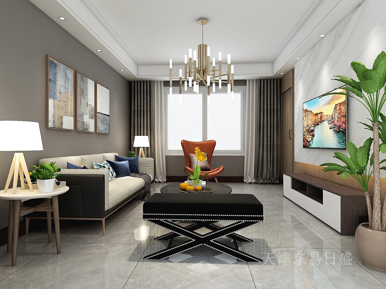 【天津东易日盛】125平米融创臻园简约风格装修效果图（图ZMTU3NTk4NDc2） - 家装设计 - 站酷设计师东易日盛天津原创素材 - 站酷ZCOOL