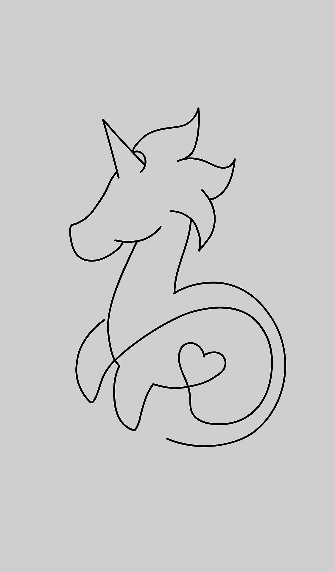 简笔画一笔画独角兽