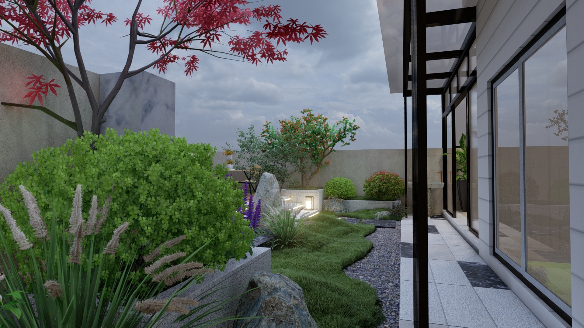 重庆渝北70平中式屋顶花园(纯设计)