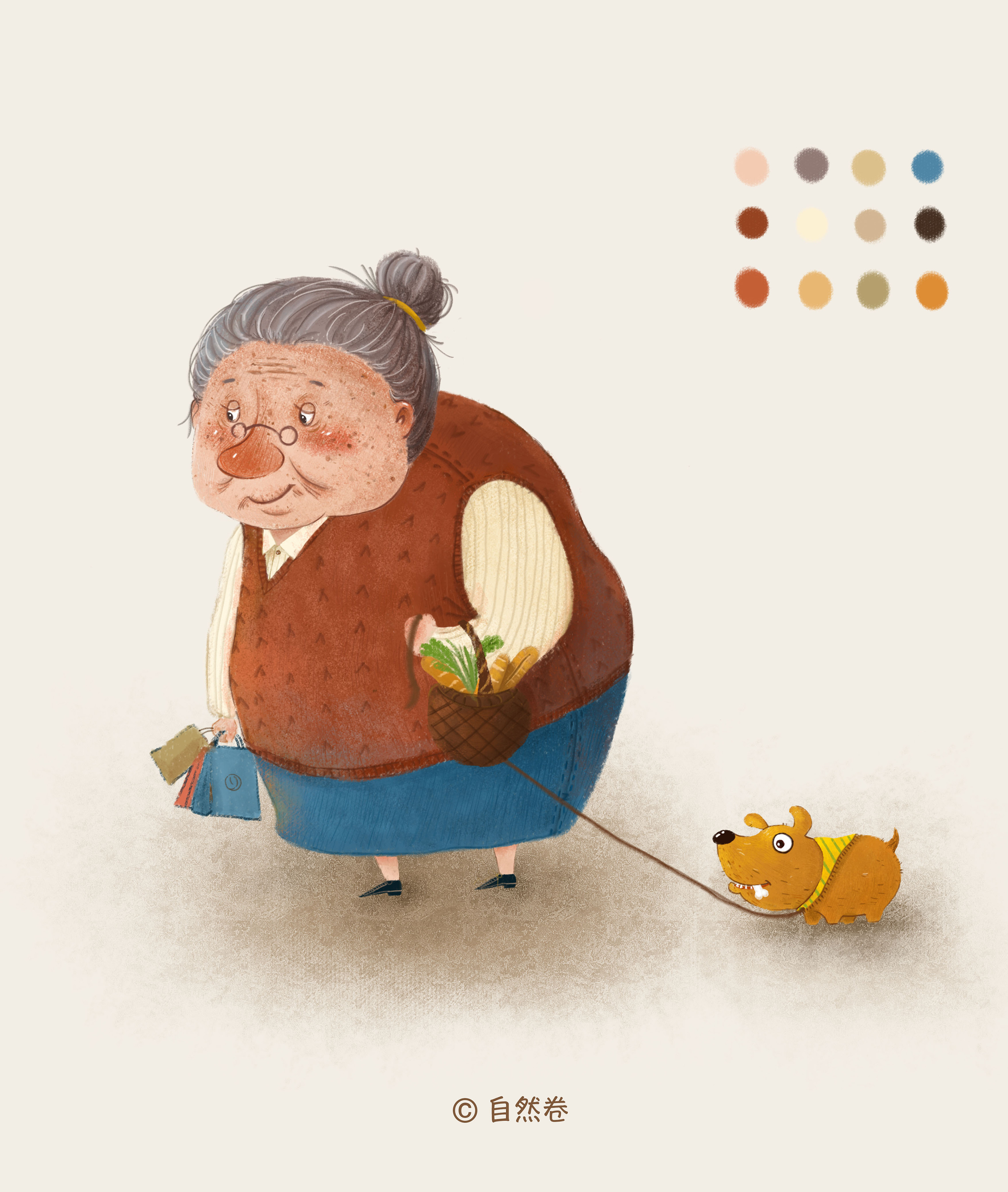 老奶奶|插画|儿童插画|桃谷子 - 原创作品 - 站酷 (ZCOOL)