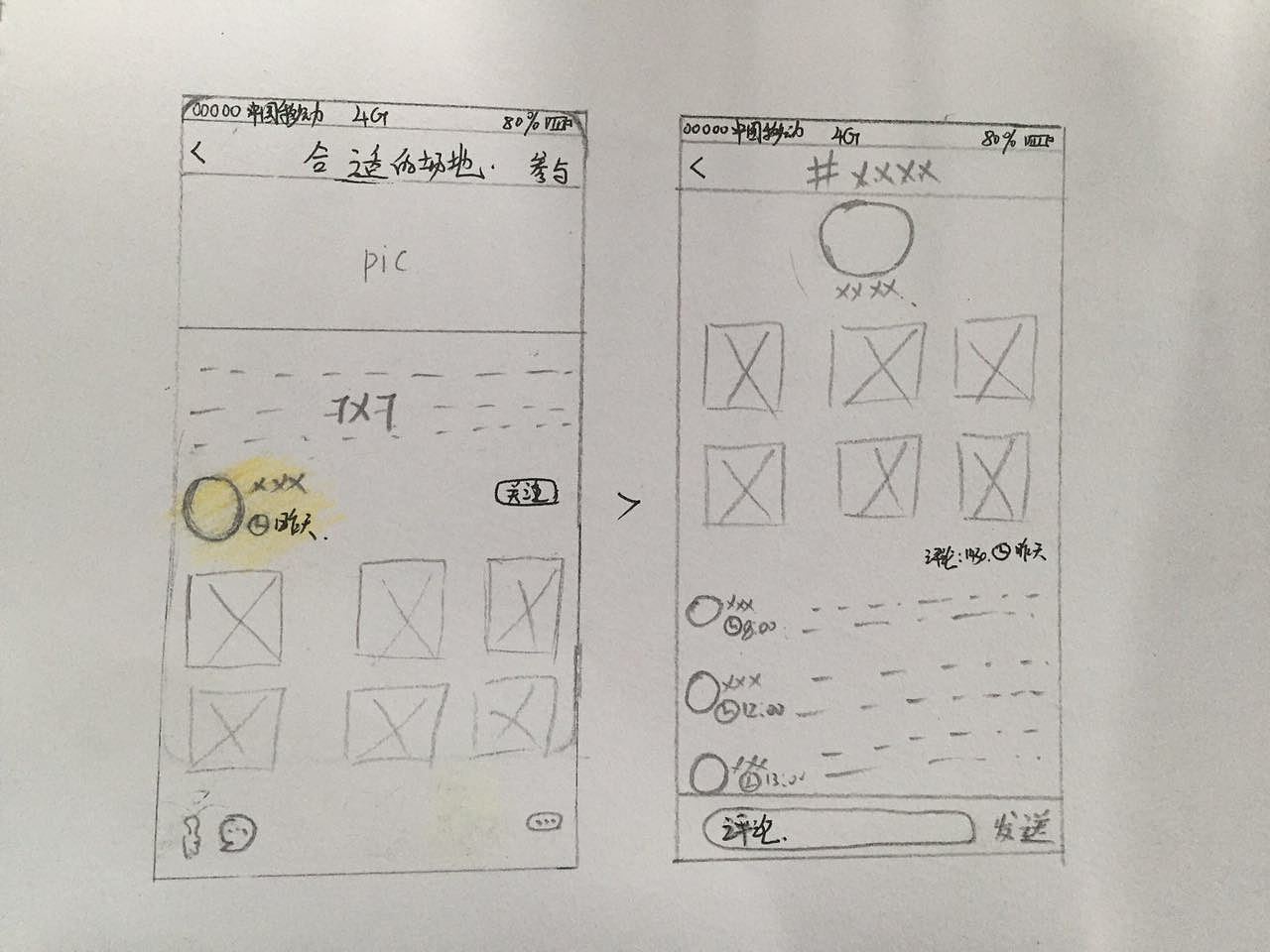 极限运动APP信息架构图,纸膜和原型图