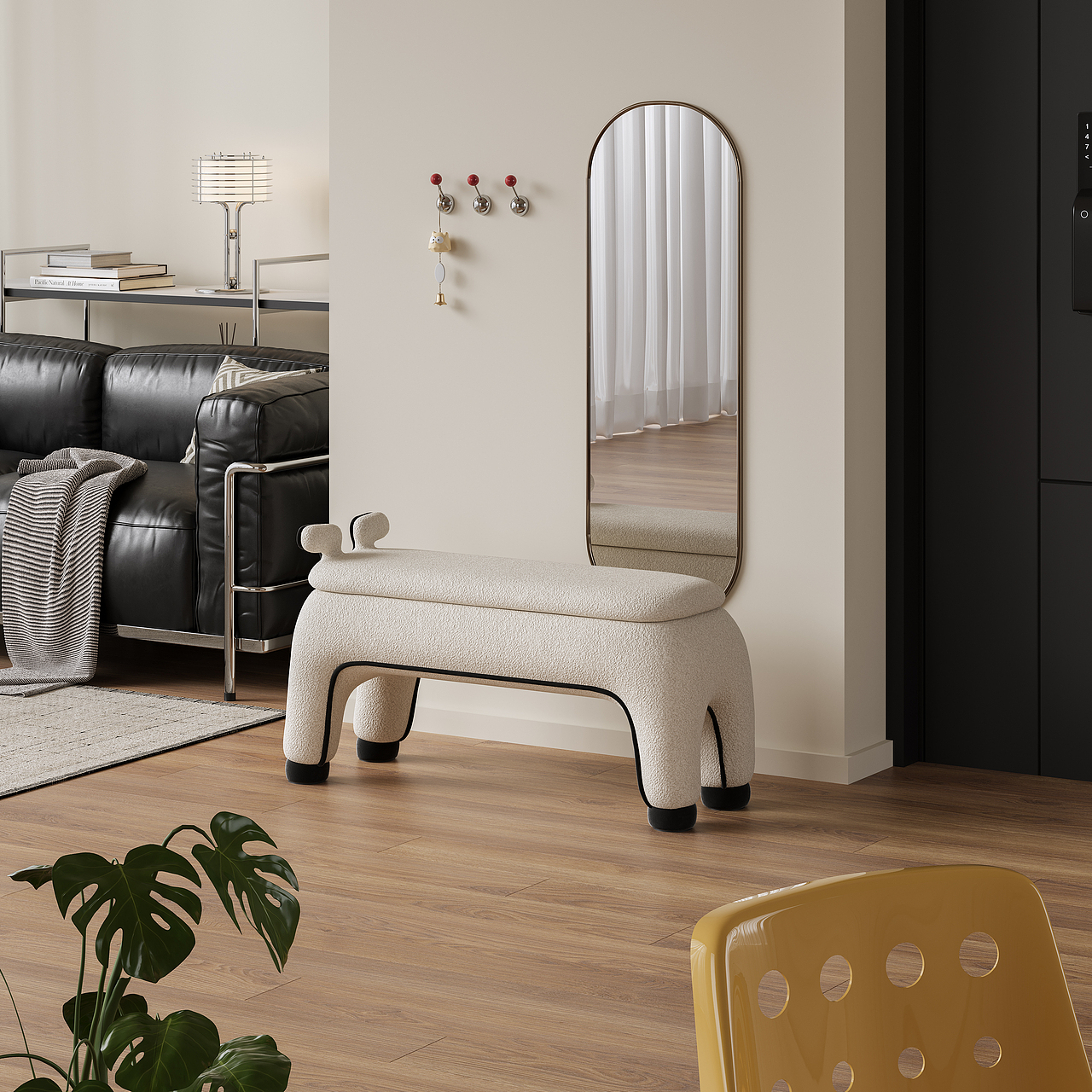 漫画线条换鞋凳