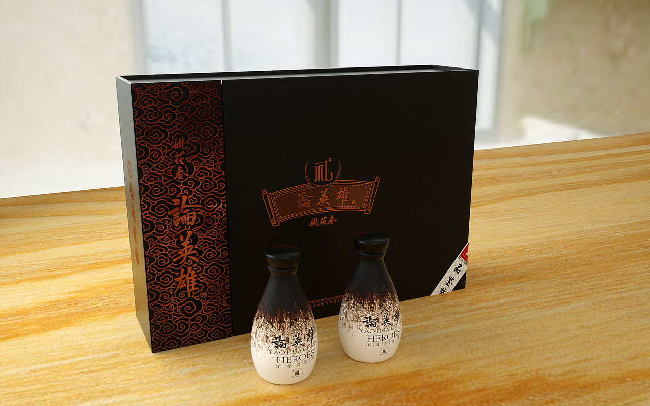 酒包装设计_酒瓶设计_白酒产品设计_姚花春酒业