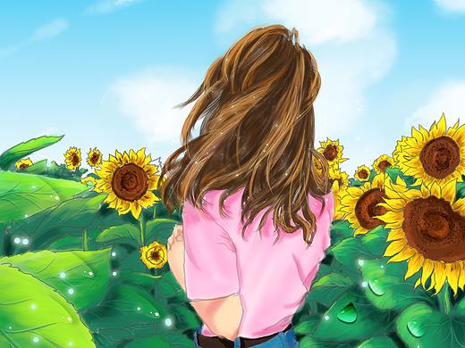 兰因絮果-手绘夏日向日葵