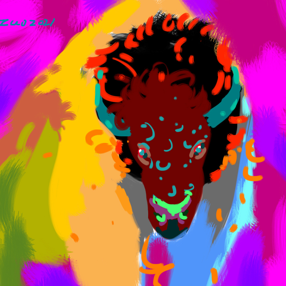 牛年色彩动物插画彩色牛