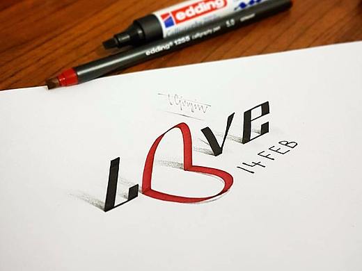 手绘尝试设计一款3D立体的字体