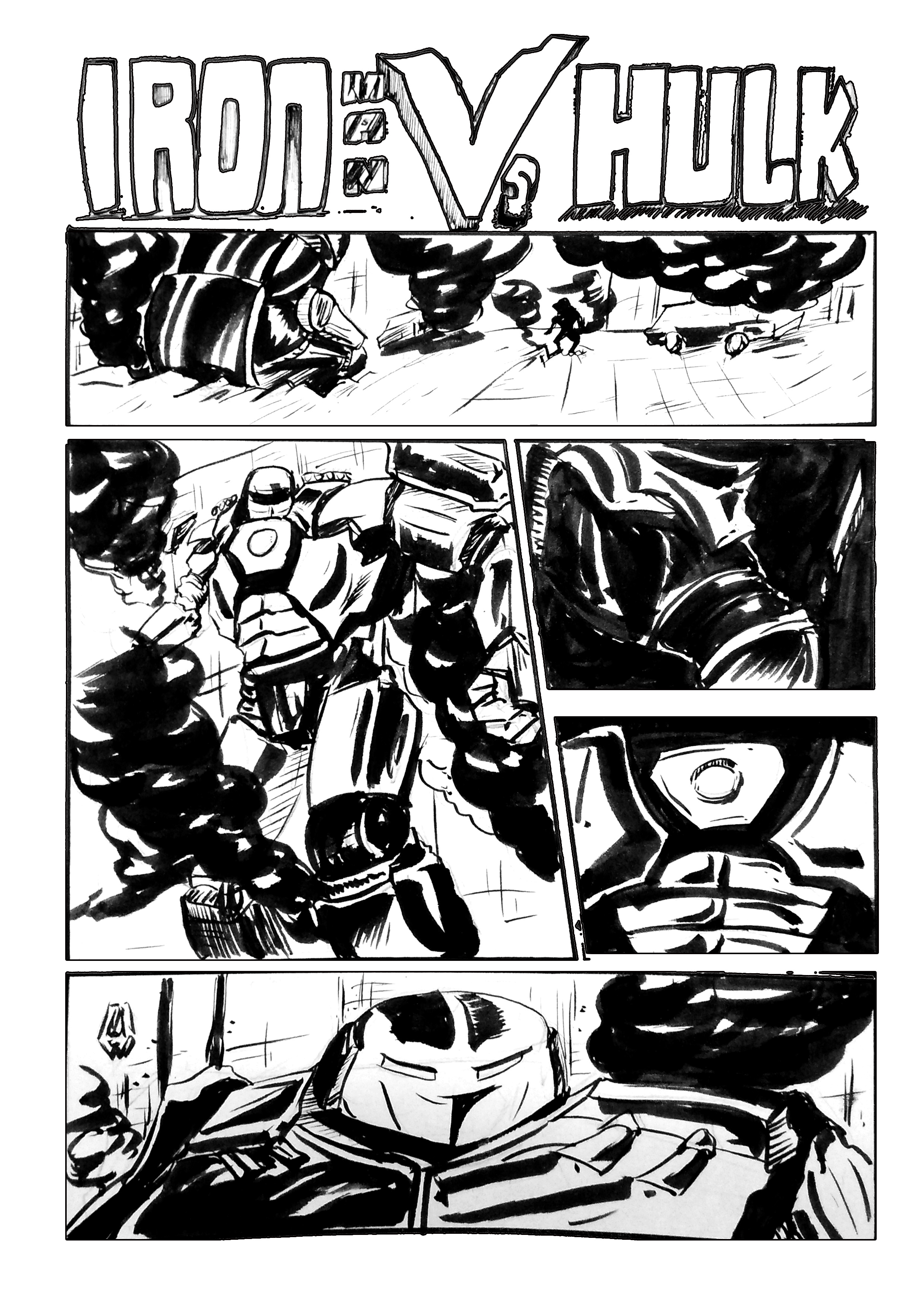 《钢铁侠vs绿巨人》漫画分镜练习