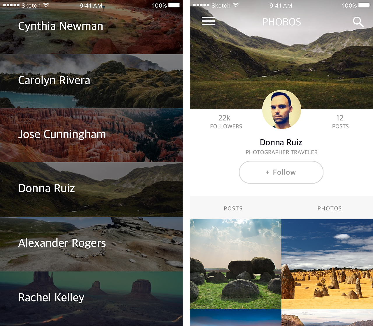 sketch做的界面,principle实现的动效