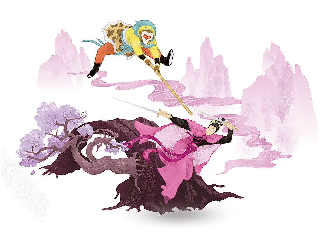 四大名著12幅|插画|创作习作|danleix_原创作品-站酷zcool