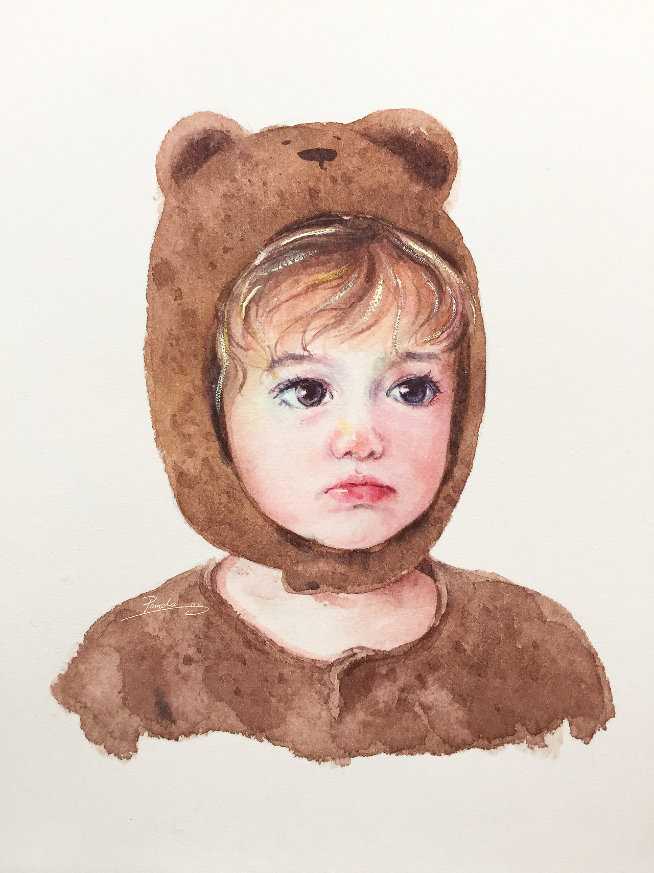 【小熊猫】水彩手绘人物水彩小孩头像