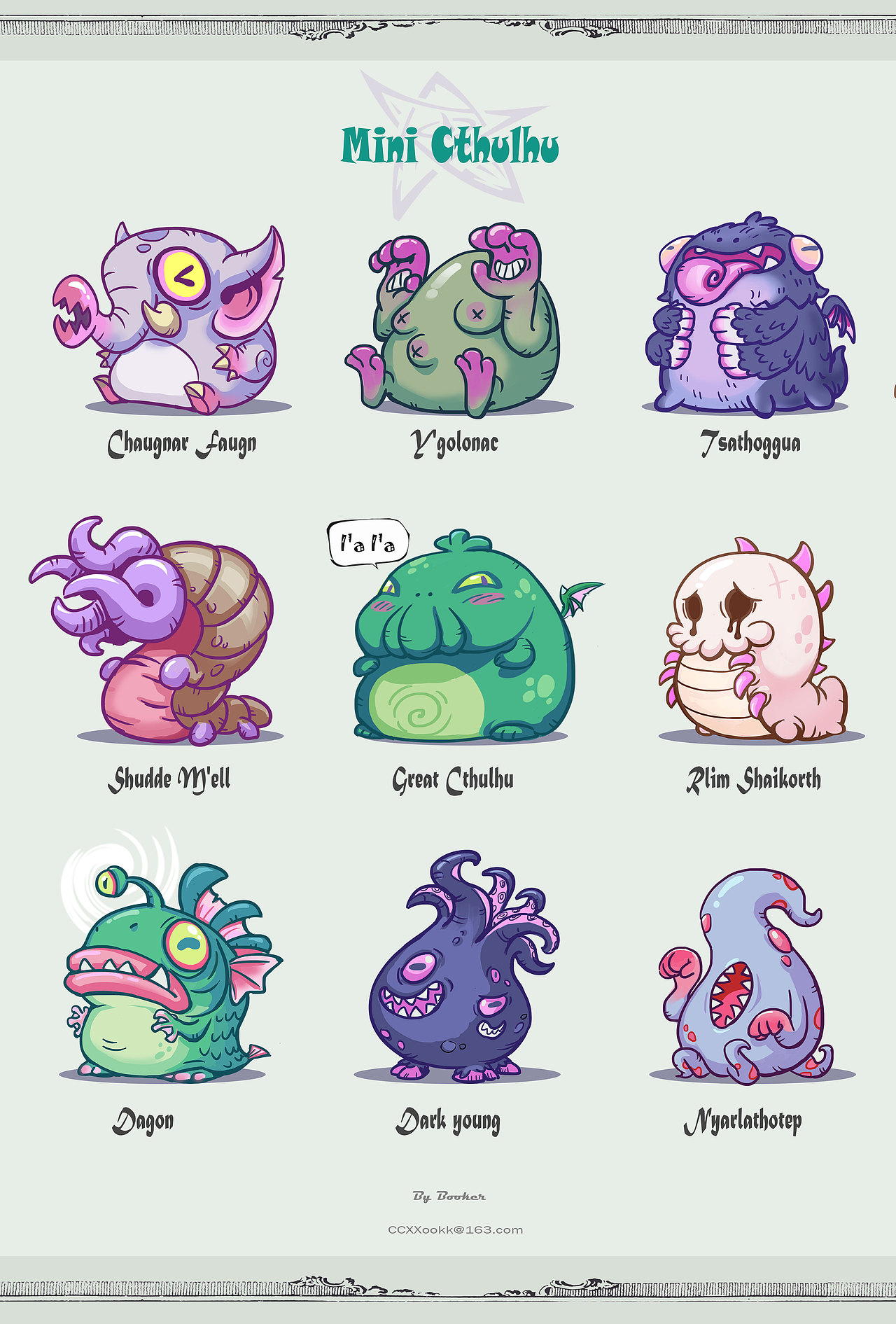 举报37分享原创作品插画艺术插画克苏鲁q版潮玩萌系桌游原创画集