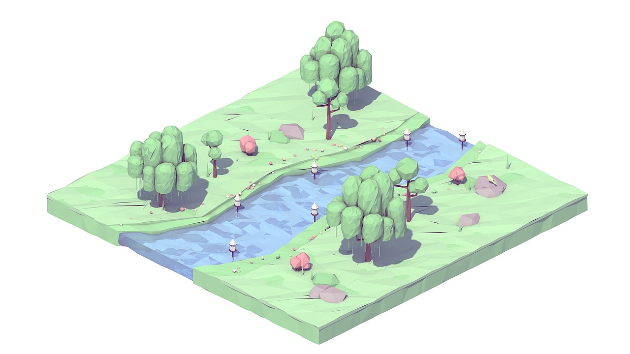 西湖十景.Low-Poly