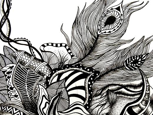 黑白 装饰性插画