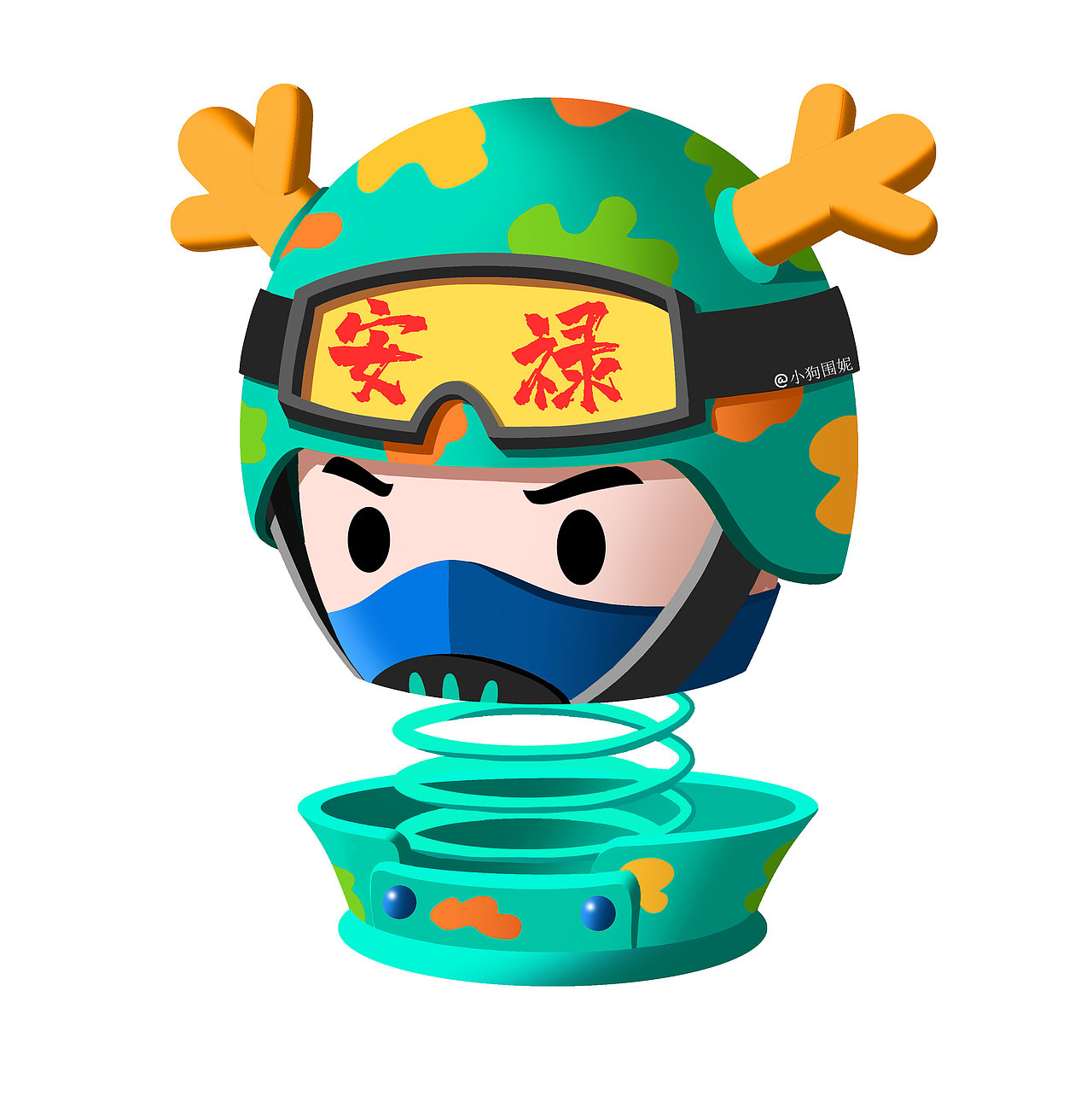 五福车载娃娃（图ZMjA4OTA3MzQ4） - 图案 - 站酷设计师小狗围妮原创素材 - 站酷ZCOOL