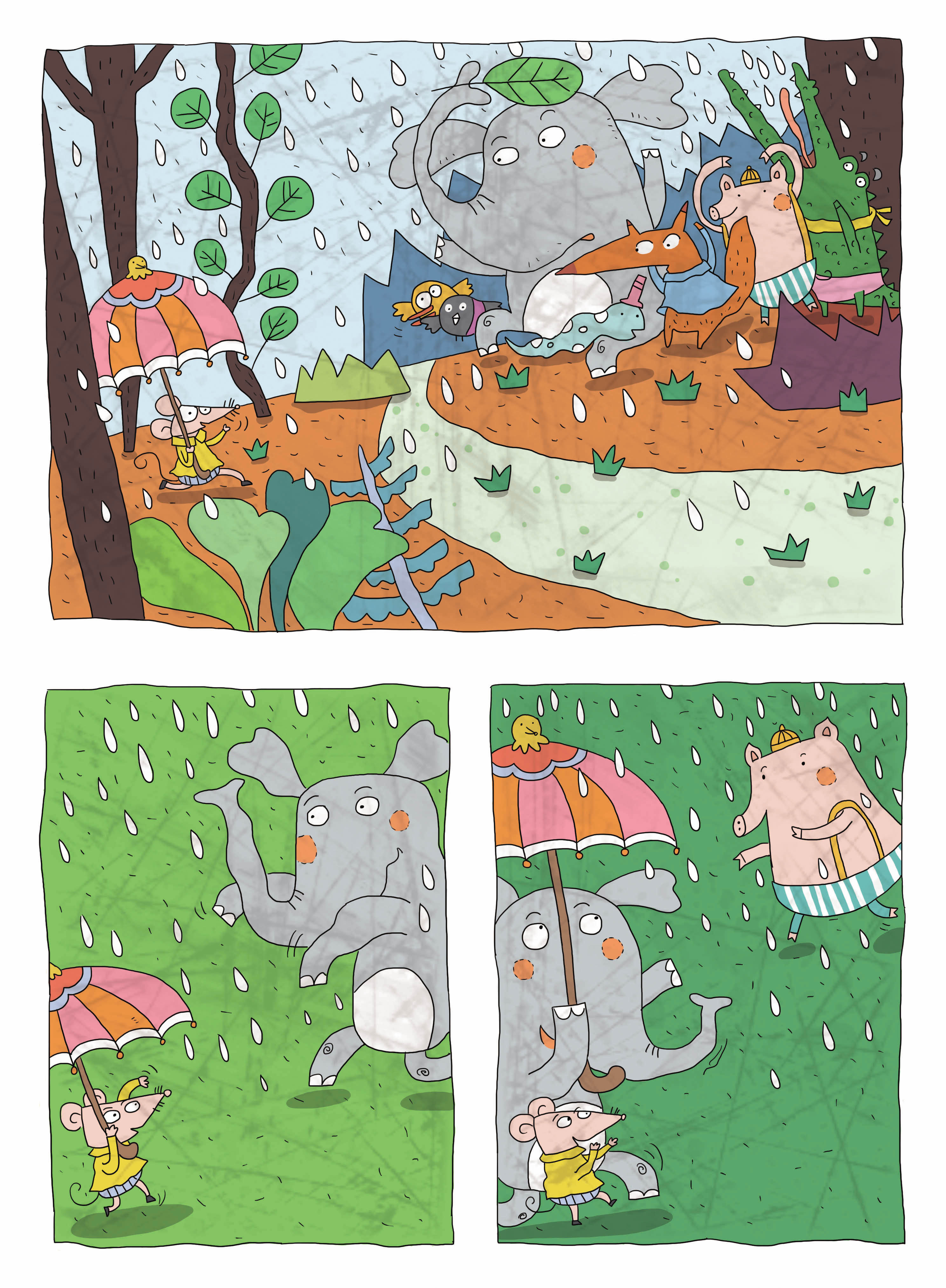 下雨天|插画|儿童插画|阿谷君 - 原创作品 - 站酷 (ZCOOL)