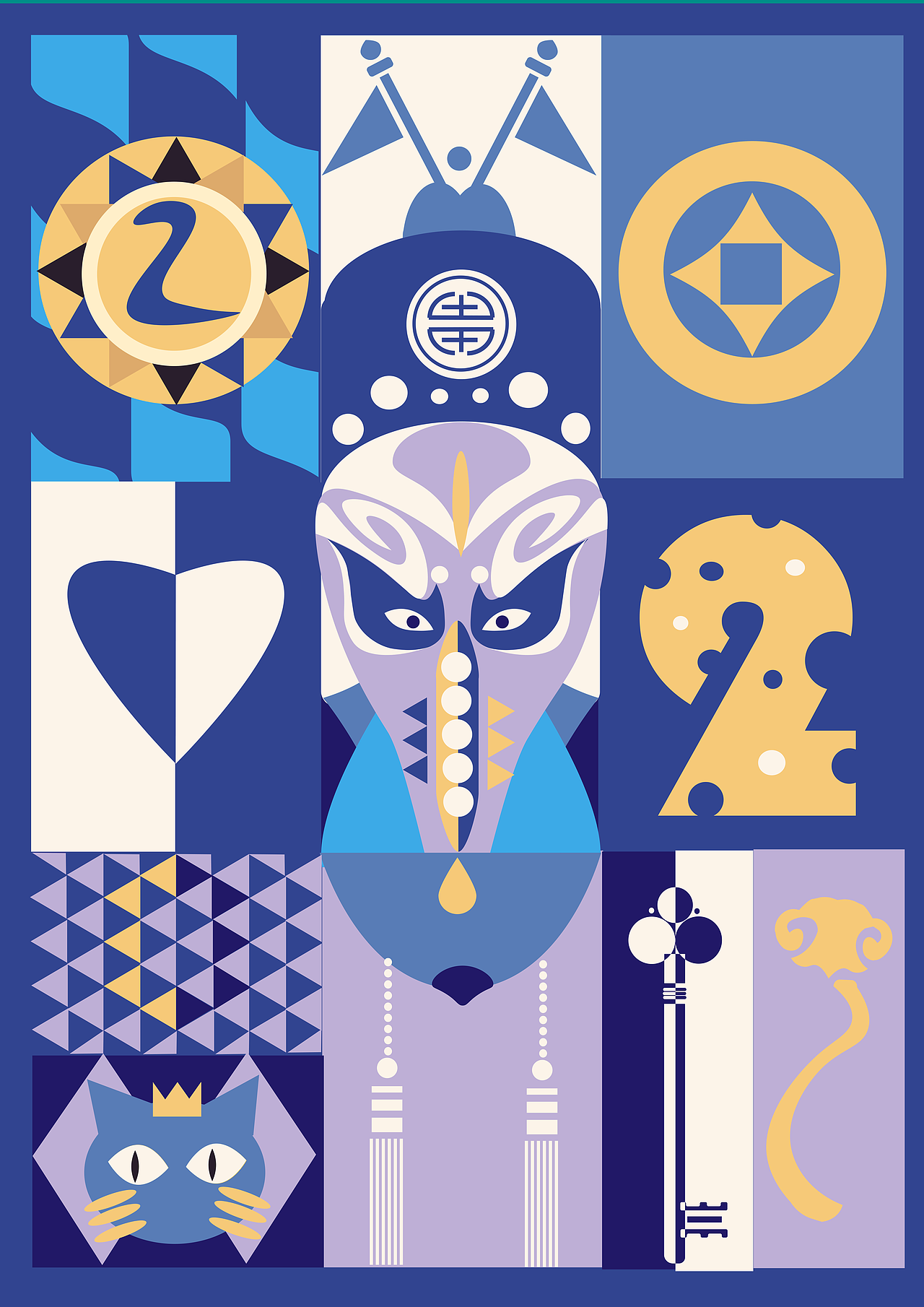 《生旦净丑》（图ZMjAwNTA1ODIw） - 海报 - 站酷设计师kleinblue杰原创素材 - 站酷ZCOOL