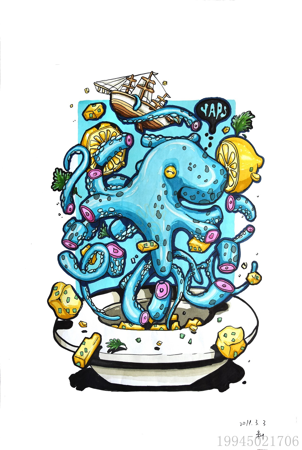 2019视觉传达考研手绘复试作品 黑白装饰画 彩色装饰画 海报招贴设计 字体设计