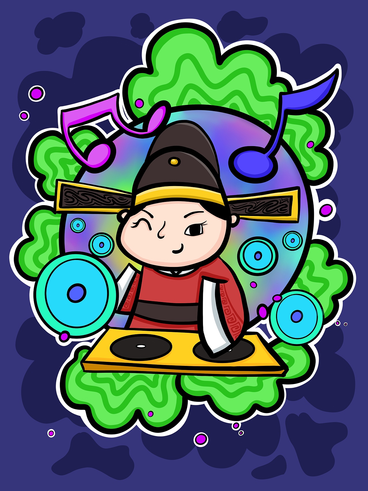 趣味黄梅戏插画