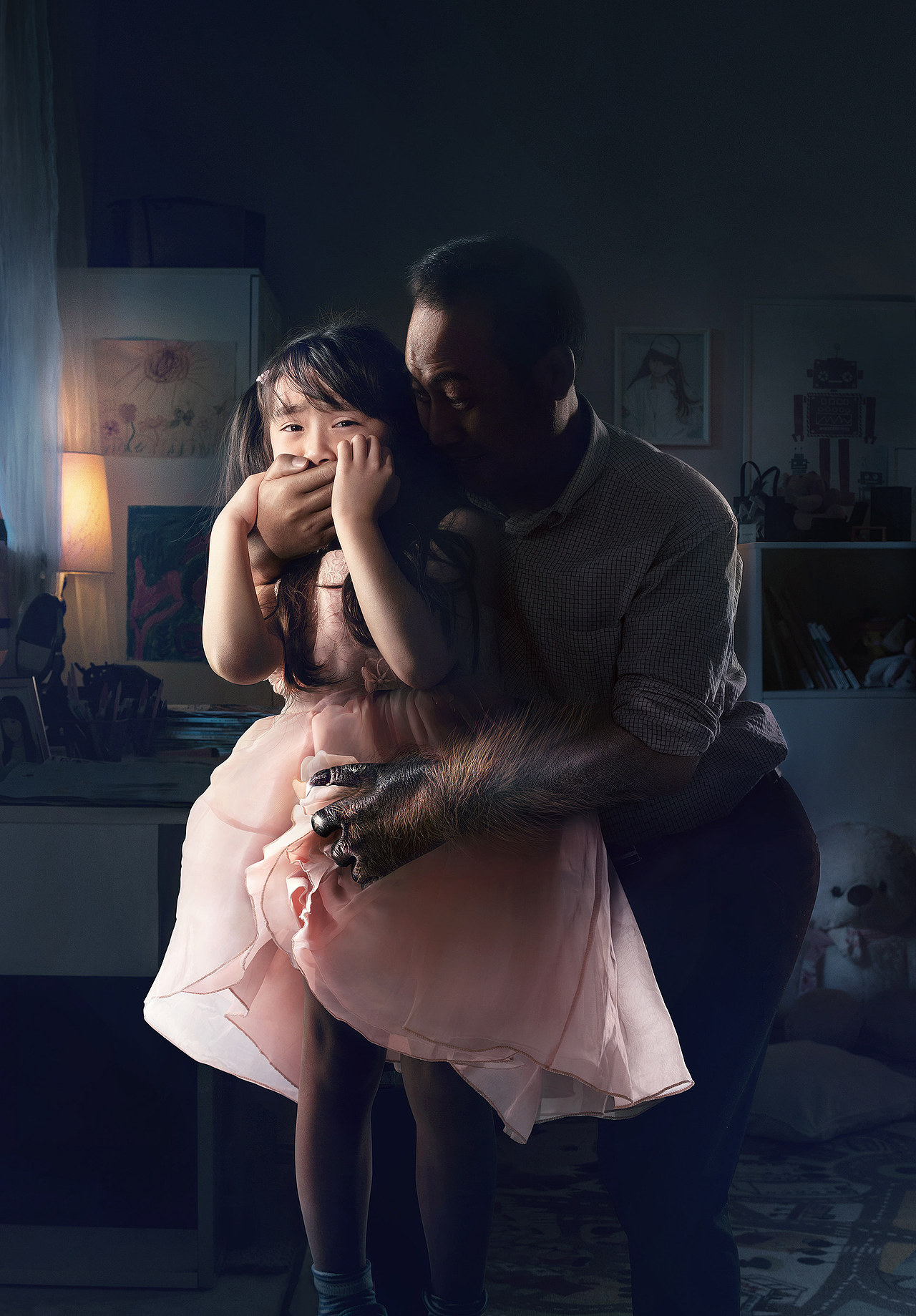 女童保护公益海报修图