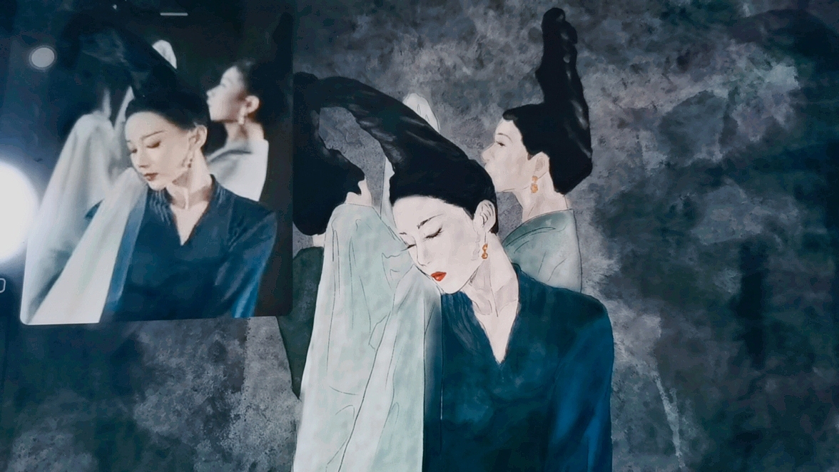 只此青绿水墨画