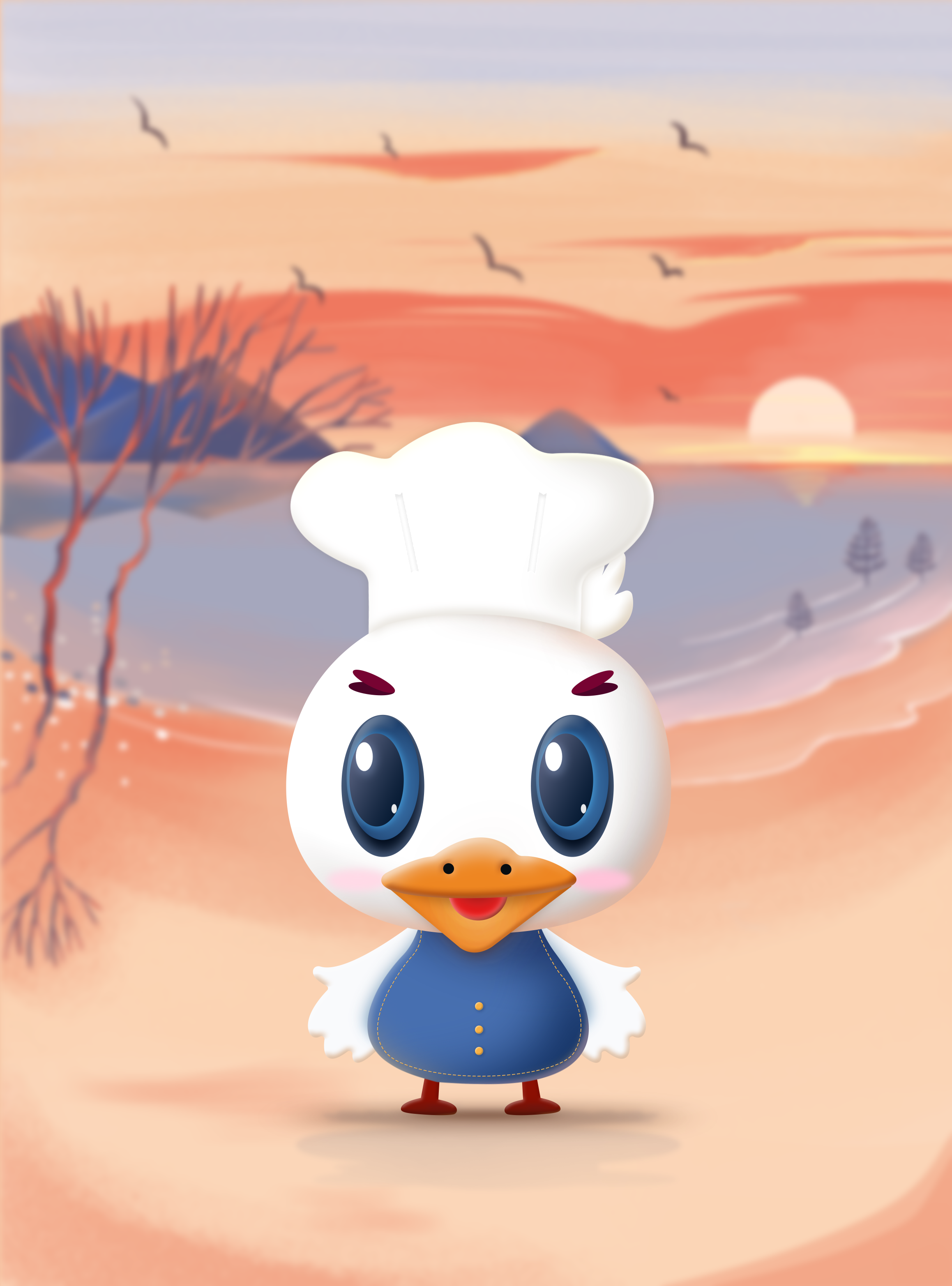 菜鸟打造伪3d卡通形象-小鸭鸭形象教程