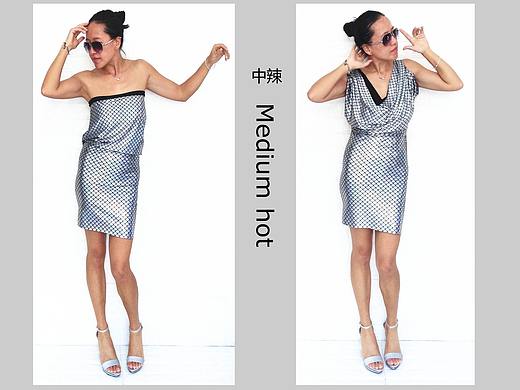 镭射叠幻鳞片弹力可变包裙