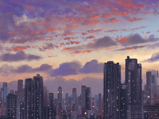 插画   一起看日落吧