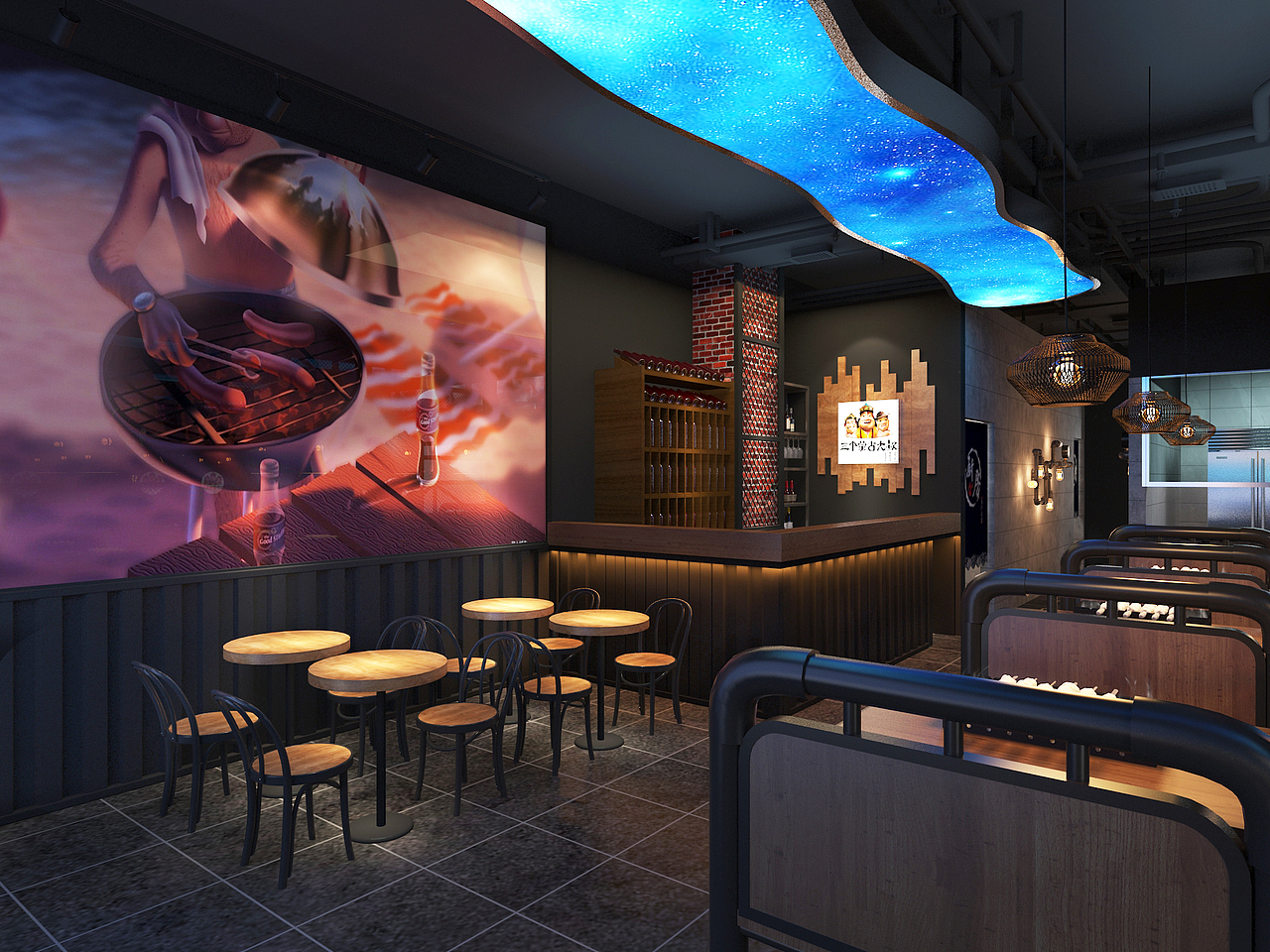 上海一家蒙古大叔烧烤店-工业风