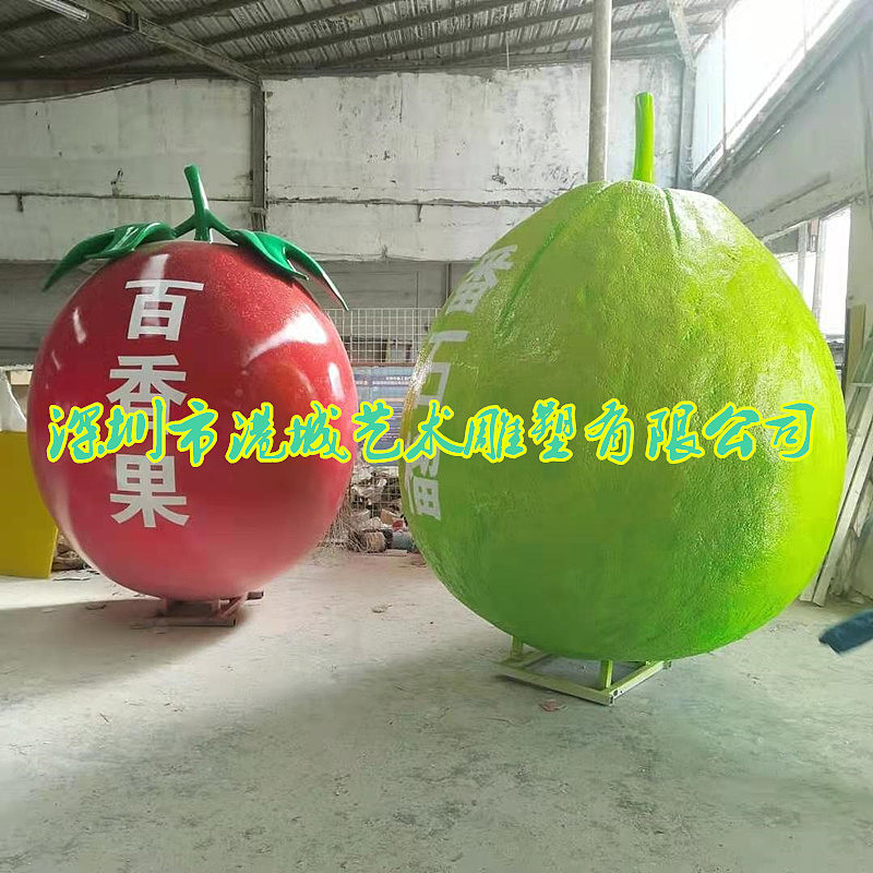 广西种植基地特产形象玻璃钢芭乐番石榴雕塑定制哪家好