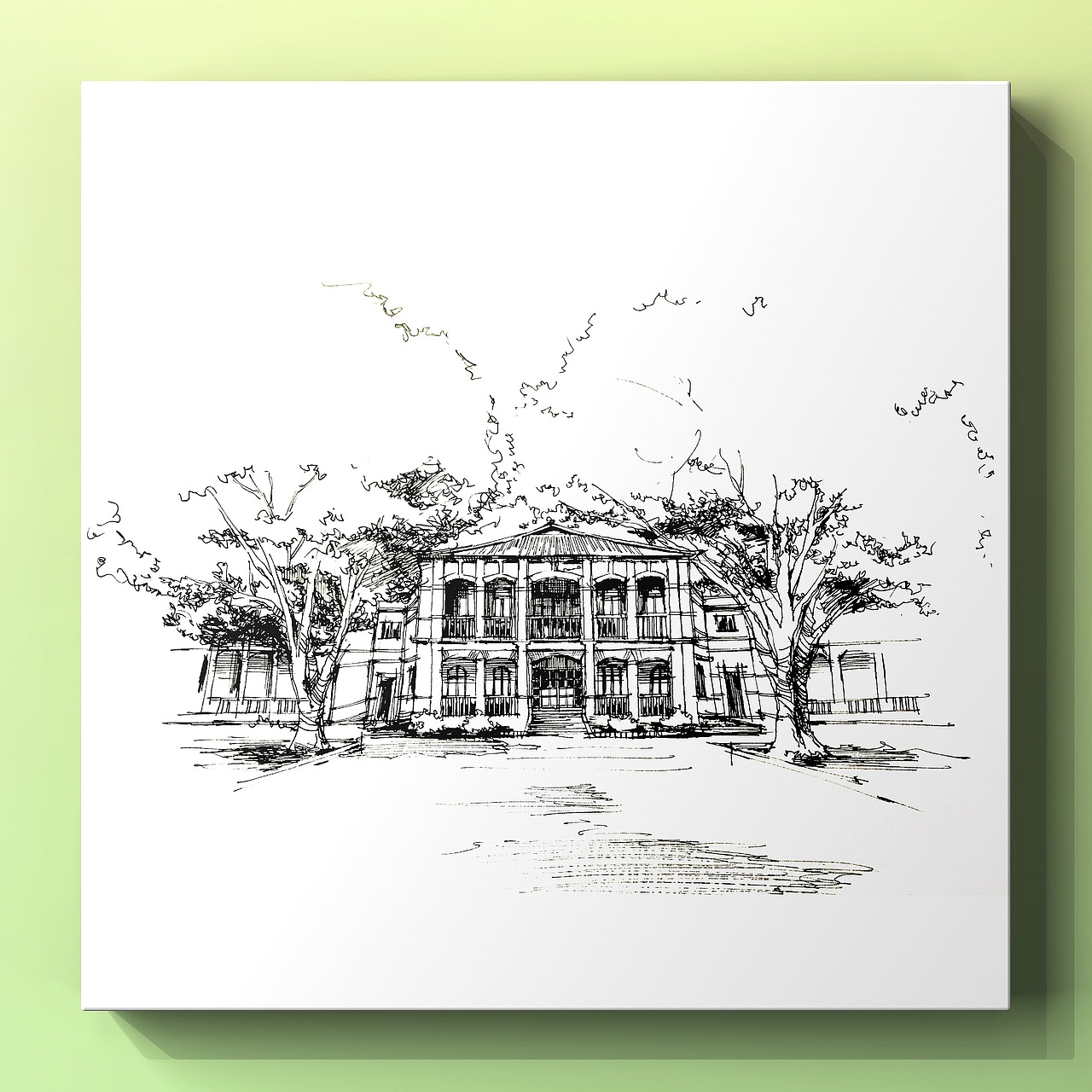 大学の建筑钢笔画（图ZNDU0ODQyNDg=） - 绘画 - 站酷设计师阿水yetty原创素材 - 站酷ZCOOL