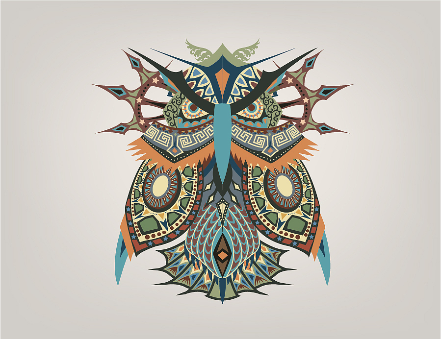 The owl 猫头鹰插图（图ZNzEzMzg0OA==） - 新锐潮流插画 - 站酷设计师庄正原创素材 - 站酷ZCOOL