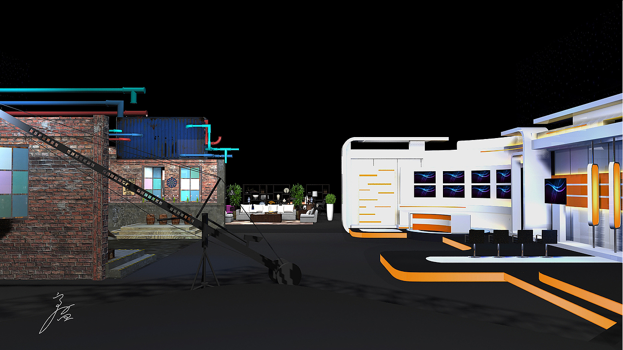 舞美设计-万合天宜直播节目演播棚设计