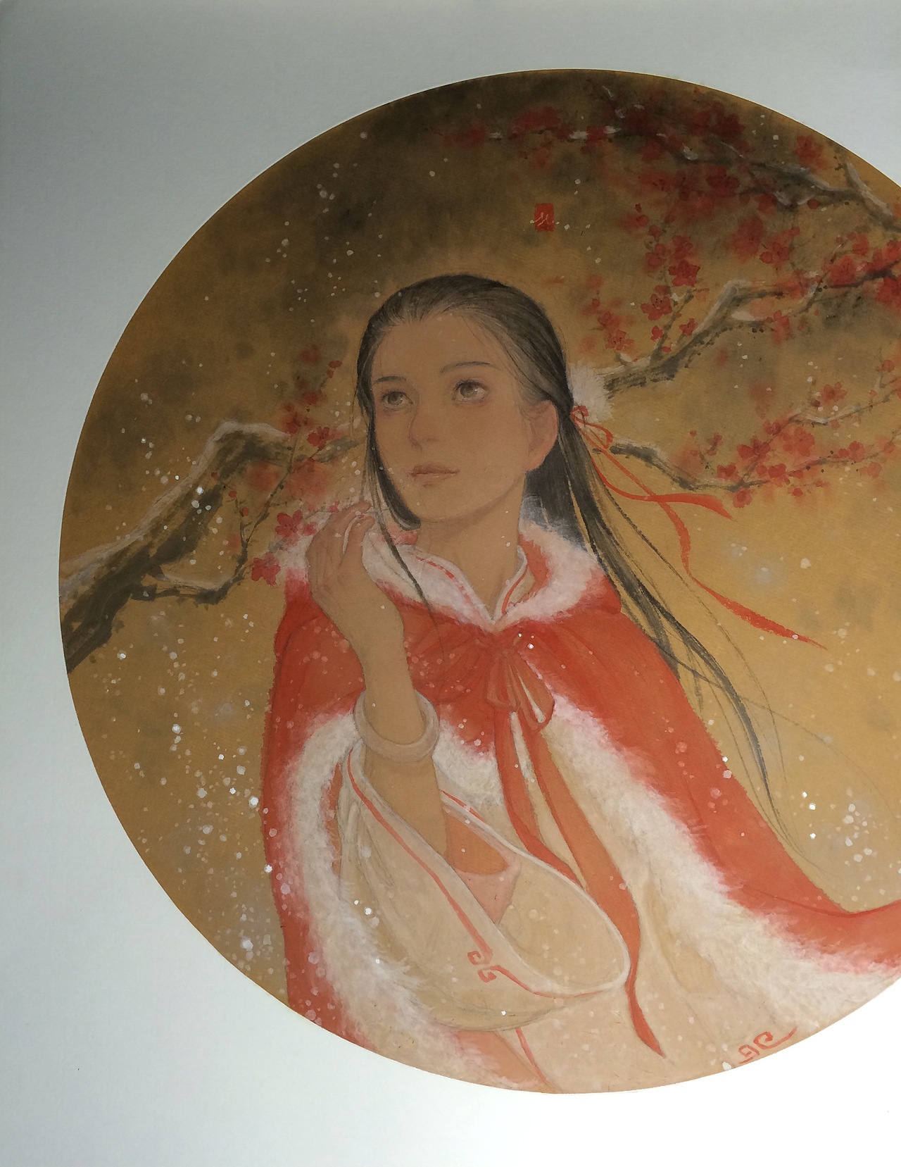 早期新国画｜《咏梅》手绘古风国风水墨画工笔艺术插画（图ZMTI5Njc0ODEy） - 艺术插画 - 站酷设计师何塞特Herset原创素材 - 站酷ZCOOL