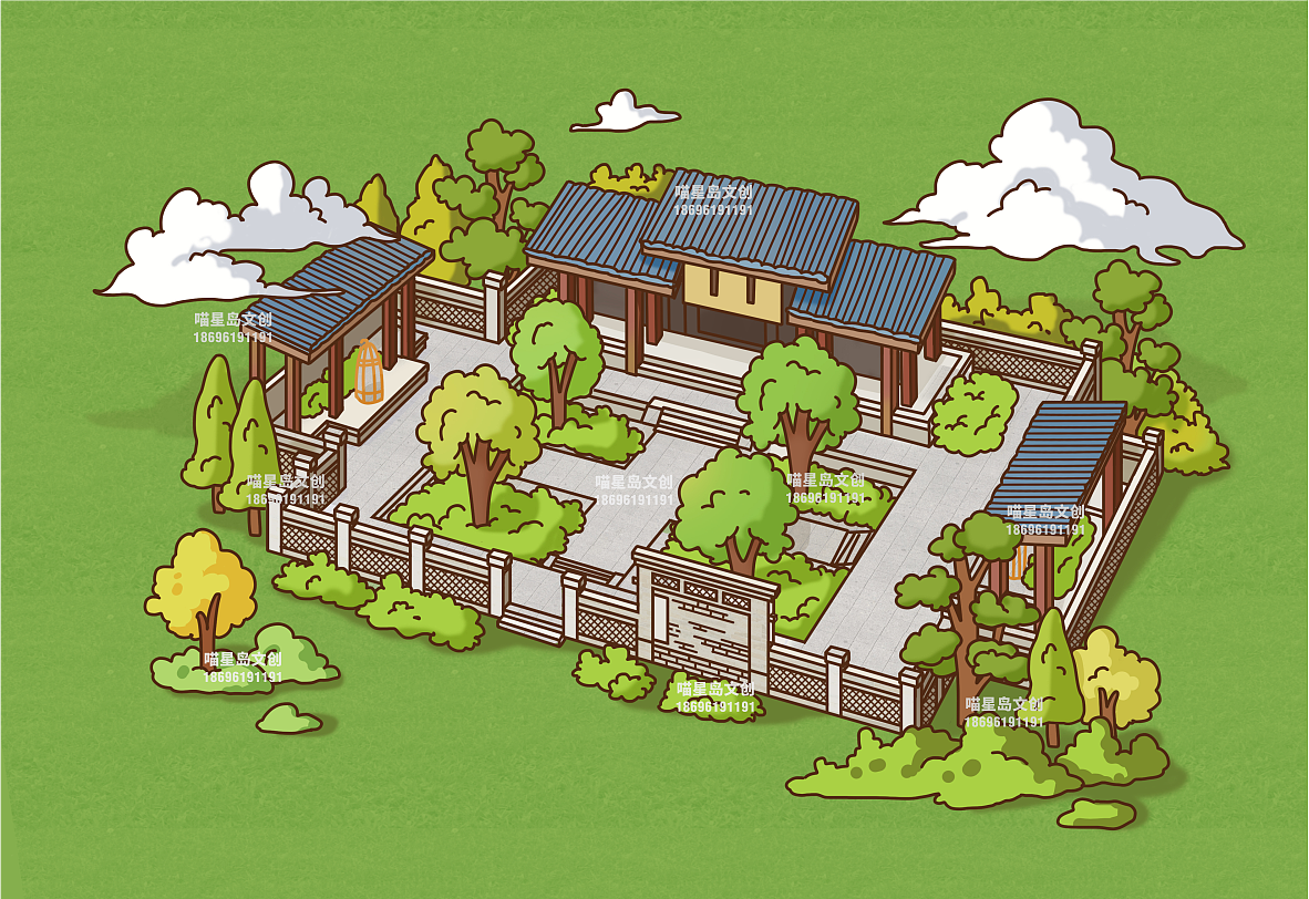 北京东郊森林公园手绘地图