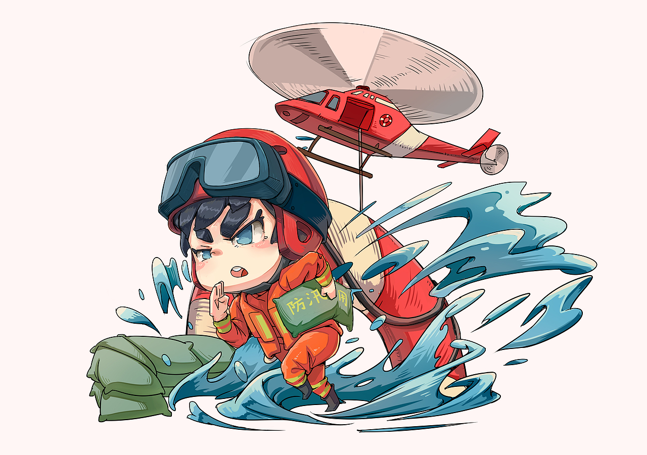 q版消防员创意形象设计