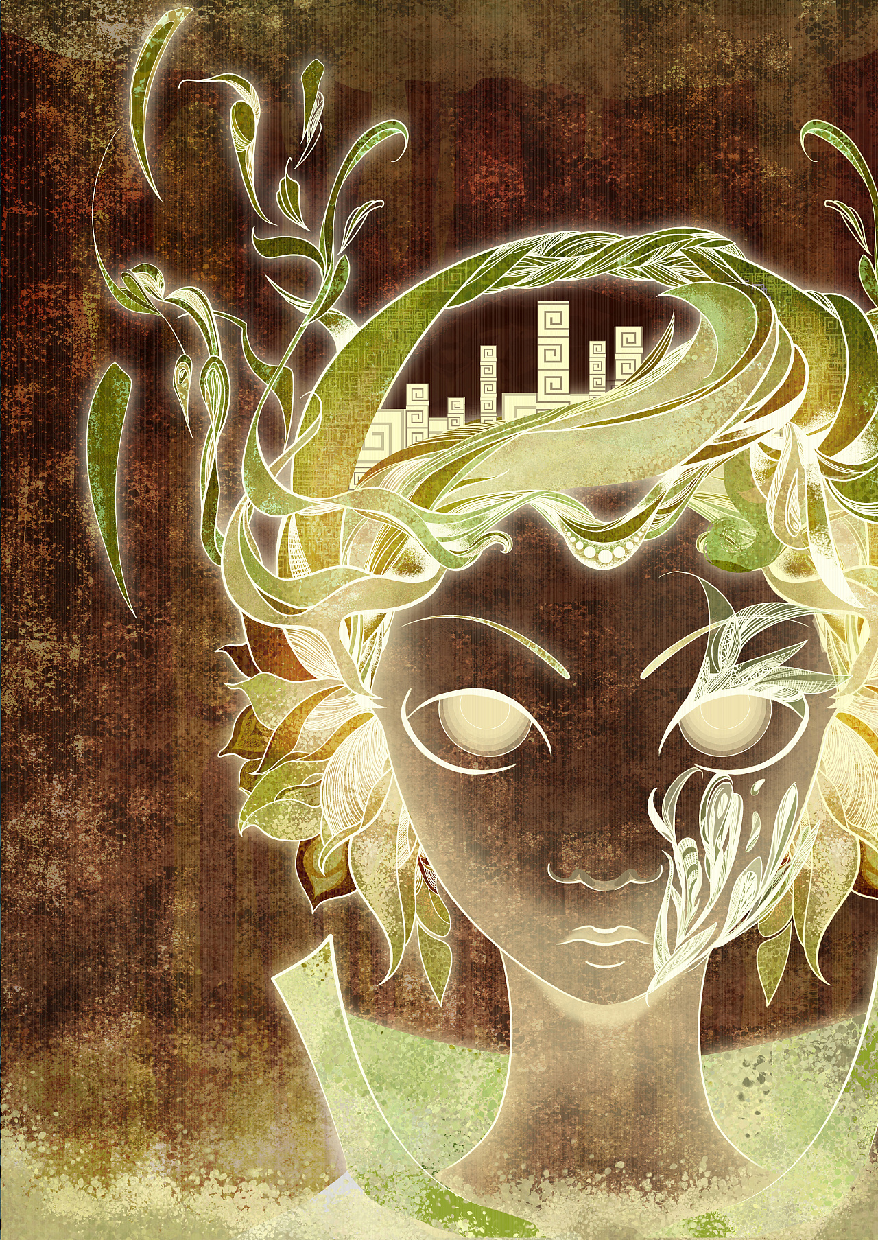 纹·饰 - 个人插画集丨七精灵(自然元素)|插画|创作习作|倚暝看jayne