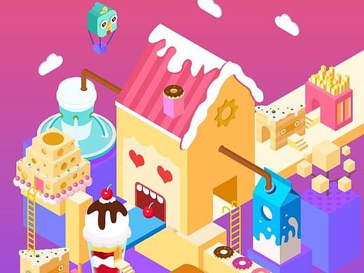 吃货主题2.5D插画（个人主页-ZMjk4NDg0NzY=） - 创作习作 - 站酷设计师青葙苏子原创素材 - 站酷ZCOOL