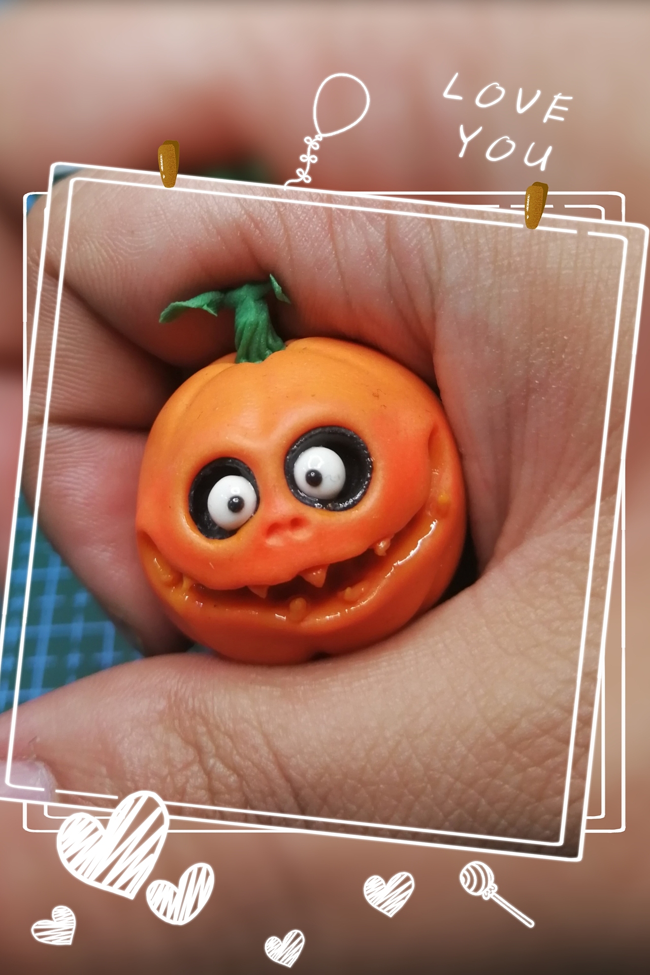 手作粘土人偶彩塑之万圣节南瓜手办塑新斋潘纪坤