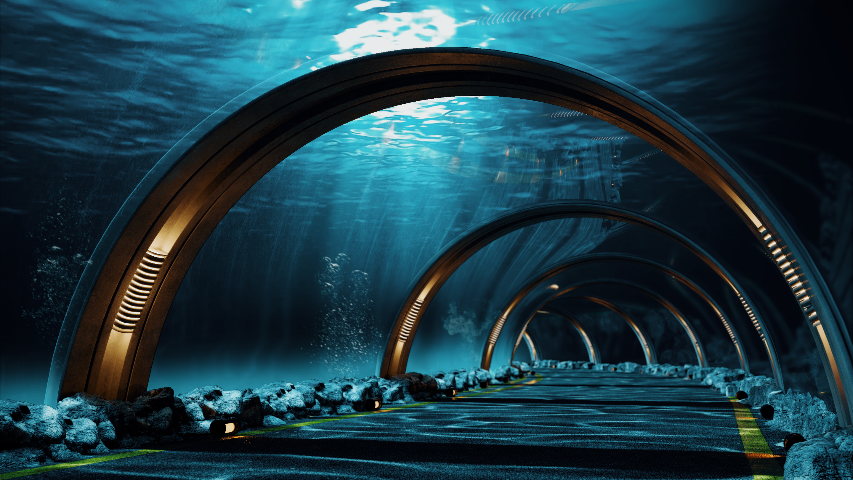 redshift 海底隧道 场景渲染|三维|场景|汲光渲影 - 原创作品 - 站酷 